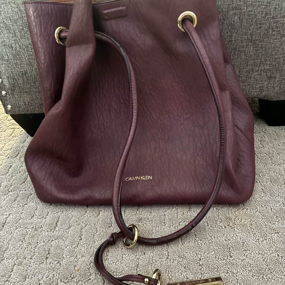 Calvin Klein Burgundy Shoulder Bag